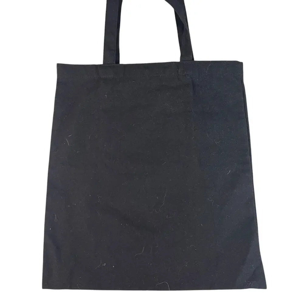The Reader Tote Bag Book Bag Skeleton Black White Spooky Goth Halloween - Picture 3 of 5